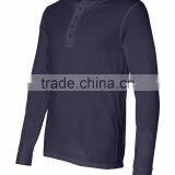 Bella+Canvas Men's Jersey Long Sleeve Henley Tee - 100% Combed and Ring-spun Cotton and Comes With Your Printed Logo thumbnail-2