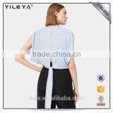 New Arrival Women Sleeveless v Back Shirt Summer Blouse thumbnail-2