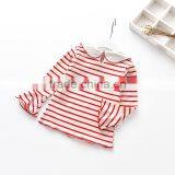 Wholesale Lovely Cotton Children Girl Stripe T-shirt Casual Children Wear thumbnail-4