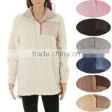 Wholesale Monogram Sherpa Fleece Woman Pullover Sweater thumbnail-6