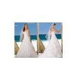 Hotsale 2011 Stunning Superior Quality Soft Crushed Taffeta and Lace Wedding Dress thumbnail-1