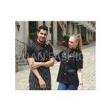 Personalized Chef Cook Uniform , Black Short Sleeve Chef Coat / Jackets For Hotel