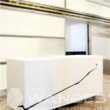 Corian White And Black Mobile Reception Desk With Inlay thumbnail-1