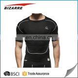 Custom Moisture Wicking Fitness Clothing Polyester Spandex Muscle Compression Gym Mens T Shirts thumbnail-3