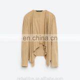 Light Blue Casual Suede Lapel Jacket , Artificial Schammy Jacket thumbnail-6