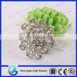 2015Fashion Silver Crystal Rhinestone Pearl Button With Metal Base