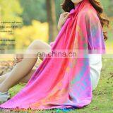 100% Cotton 7 Multicolours Phoenix Tail Design Winter Head Wraps and Shawls thumbnail-4