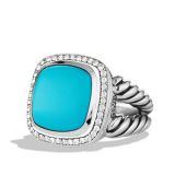 925 Silver Jewelry 14mm Albion Ring with Turquoise(R-095)
