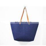 Felt Tote Bag Women Handbag With PU Handle thumbnail-5
