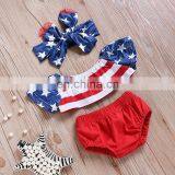 Infant Girl 3pcs Set July 4th Baby Tops+ Shorts +Headbands Outfit for 0-2T Independence Day thumbnail-5