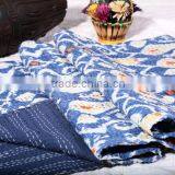 Blue Ikat Queen quilt ikat kantha quilt queen bedspread Bohemian Bedding Throw ikat Bed cover