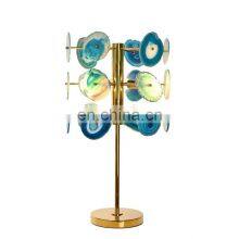 Agate hotel table lamp with eletric port table lamp marbel golden table lamp