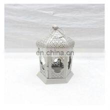 New Design Retro White Color Moroccan Candle Lanterns Classic Hexagonal Shape Metal Moroccan Lanterns thumbnail-1