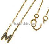 Letter Pendant Gold Plated White Topaz thumbnail-4