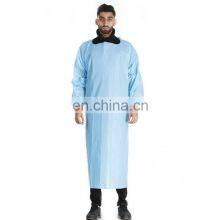 Desechable CPE Pechera Disposable Apron With Sleeves and Thumb Loops Disposable Waterproof Plastic Gown thumbnail-3