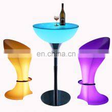 Rgb Colors Glowing Party Nightclub Sofas Bar Tables Outdoor Furniture Plastic Kitchen Counter Height Bar Tables Led Stools