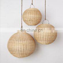 New Design Collection Handwoven Rattan Light Shade Rattan Lamp Shade Decor Manufacturer thumbnail-1