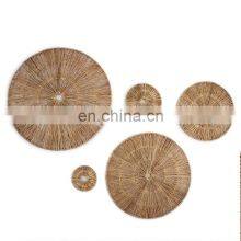 Hot Sale Seagrass Set of 5 Wall Hanging Jute Basket | Round Handwoven Southwestern Decorative Wall Accents Wholesale thumbnail-1