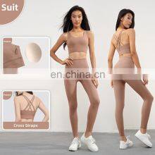 Backless Crop Sports Bras For Women Custom Logo Padded Fitness Workout Gym Tops 80Nylon 20Spandex thumbnail-4