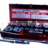1" Drive Ratchet Socket Set 21pcs