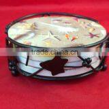 10.8cm Water Absorbent Printed Round Ceramic Coaster Set With Cork Back and Iron Holder