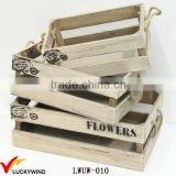 FSC Wooden Antique Crate French With Handles