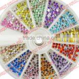 New Fashion Colorful Nail Art Tips Crystal Glitter Rhinestone Fushion Nail Art 720pcs/wheel thumbnail-1