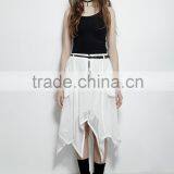 PQ-149 PUNK Women's White Shortl Crochet Bat Irregular Mesh Skirt thumbnail-6