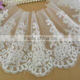 High Quality the Factory Sale 15cm Width Wedding Veil Tulle Cord Lace Trims Wholesale thumbnail-3