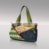 1278 Blue denim handbags,lady jeans bag supplier in China,national style women hand bags