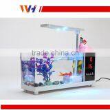 Mini Table Fish Tank, Electronic Clock on Table Lamp thumbnail-2