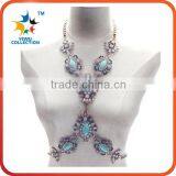 Hot Sale Colorful Long Bikini Big Chunky Necklace Statement Body Chain Rhinestone Crystal Bodychain 2016 thumbnail-1