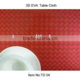 Red 3D EVA Table Cloth,peva Tablecloth,pvc Transparent Tablecloth