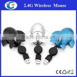 Aeroplane Shaped Wired Optical Mouse With Retractable Cable thumbnail-4