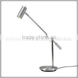 UL Listed Brushed Nickel LED Metal Adjustable Desk Lamp With Mini Shade And Swing Arm T30137
