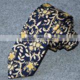 Big Flower Pattern Linen Necktie, Floral Linen Tie thumbnail-2