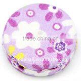 Woven Cloth Woven Beads, Acrylic With Cloth, Violet, Flat Round, 33x11mm, Hole: 3mm.(WOVE-R002-8) thumbnail-1