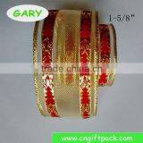 1-1/2" Wired Decorative Christams Ribbon thumbnail-6