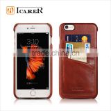 ICARER Back Cover Genuine Leather Case For iPhone 6 with Card Slots