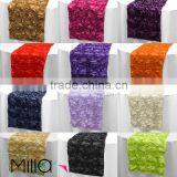 Satin Rosette Table Cloth Table Runner for Wedding Banquet Quality Choice thumbnail-5