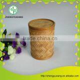 Antique Natural Bamboo Tea Caddy With Lid thumbnail-1
