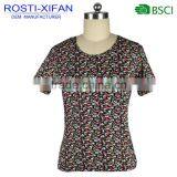 Women Flower Printed Soft Shell Slim Fit T Shirt Summer TOP thumbnail-1