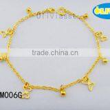 Olivia Jewelry Stainless Steel Gold Design Charm Anklet With Butterfly Charms, Anklets Jewelry thumbnail-1