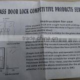 Good Quality Stainless Steel Door Lock With 3 Brass Keys for Glass Door thumbnail-4