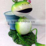 Garden Decoration Sitting Frog Metal Frog Garden Art Metal Garden Decoration Gerden Decor Stakes Metal Frog With Frlower Pot thumbnail-2