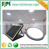 Green solar power round flat led panel day & night house stair sensor light