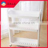 Movable Plastic PP Kitchen Bathroom Storage Rack Shelves thumbnail-2