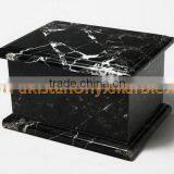 NATURAL STONE BLACK ZEBRA MARBLE URNS thumbnail-1