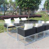 CF895 Elegant Garden Furniture Black Rattan Dining Table and Chairs thumbnail-1
