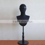 Black Color Man Woman Mannequin Head Shoulder Two Functions Fabric Mannequin Head thumbnail-2